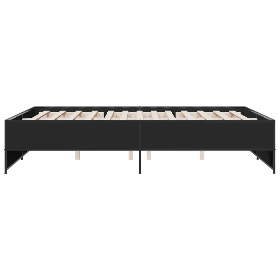 Cadre de lit sans matelas noir 160x200 cm - 5