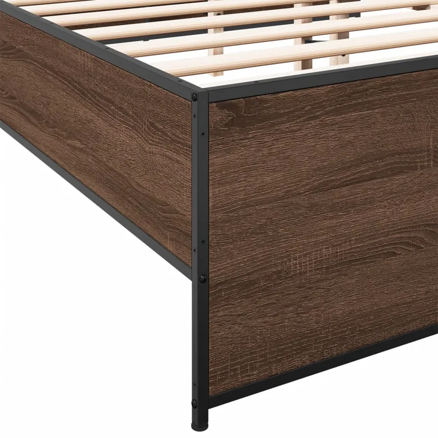 Cadre de lit sans matelas chêne marron 120x190 cm - 7