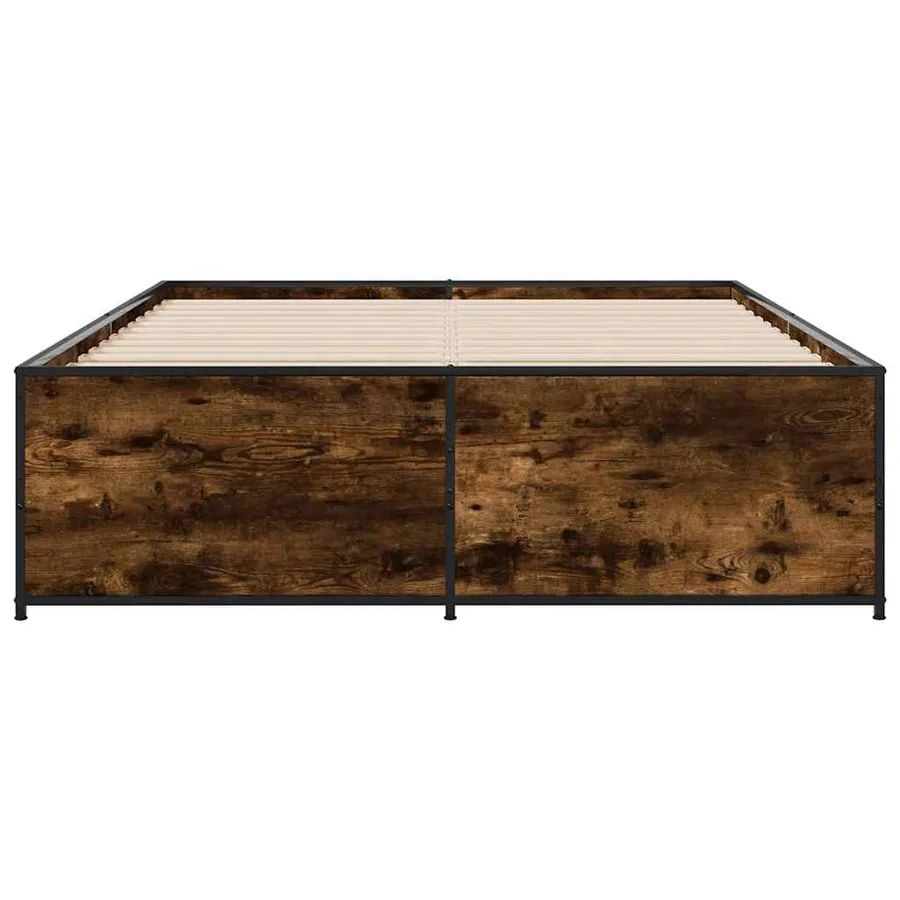Cadre de lit sans matelas chêne fumé 120x200 cm - 4