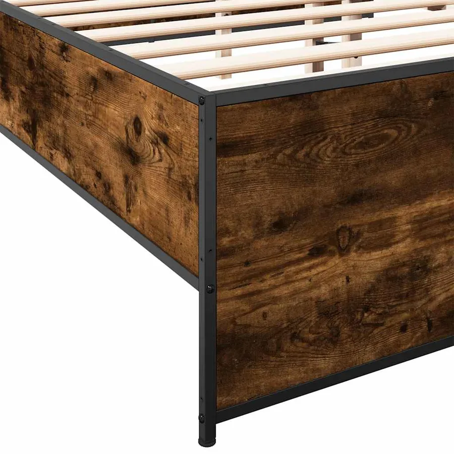 Cadre de lit sans matelas chêne fumé 120x200 cm - 7