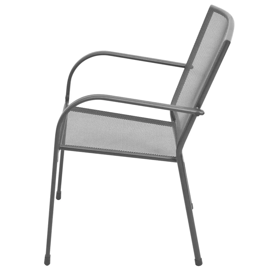 Chaises empilables de jardin lot de 2 Acier Gris - 4