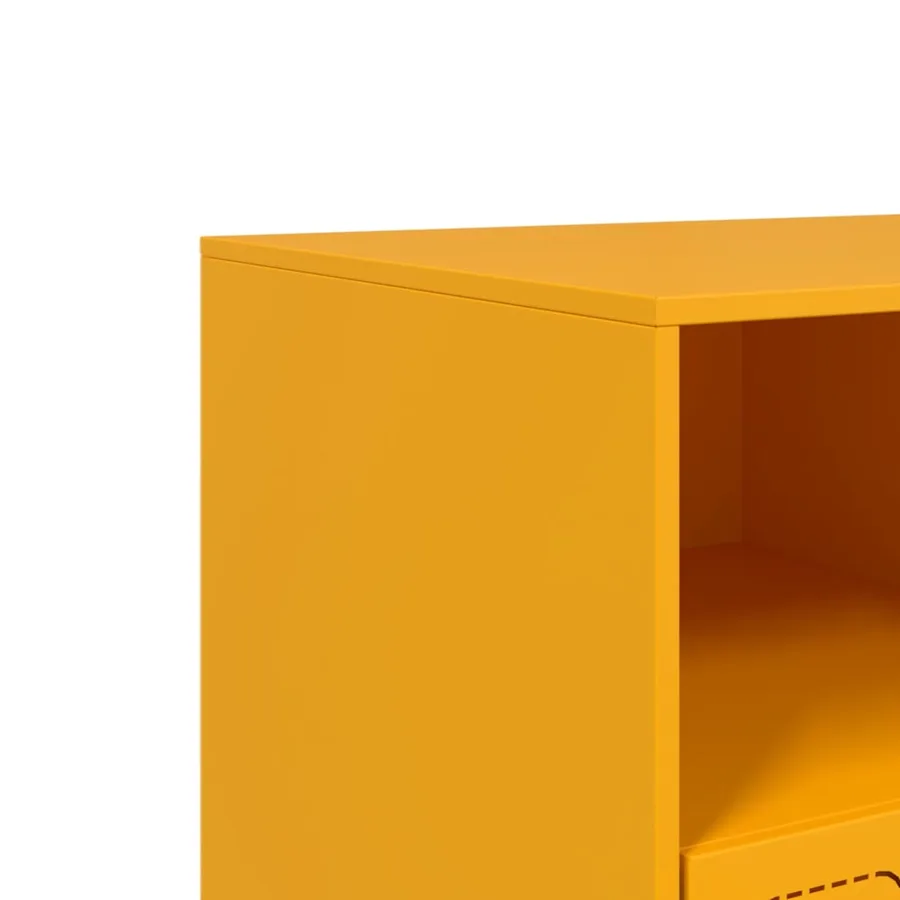 Meuble TV jaune moutarde 99x39x44 cm acier - 10
