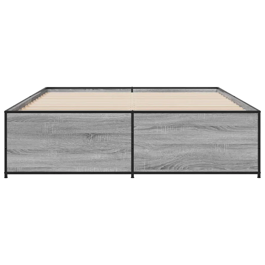 Cadre de lit sans matelas sonoma gris 160x200 cm - 4