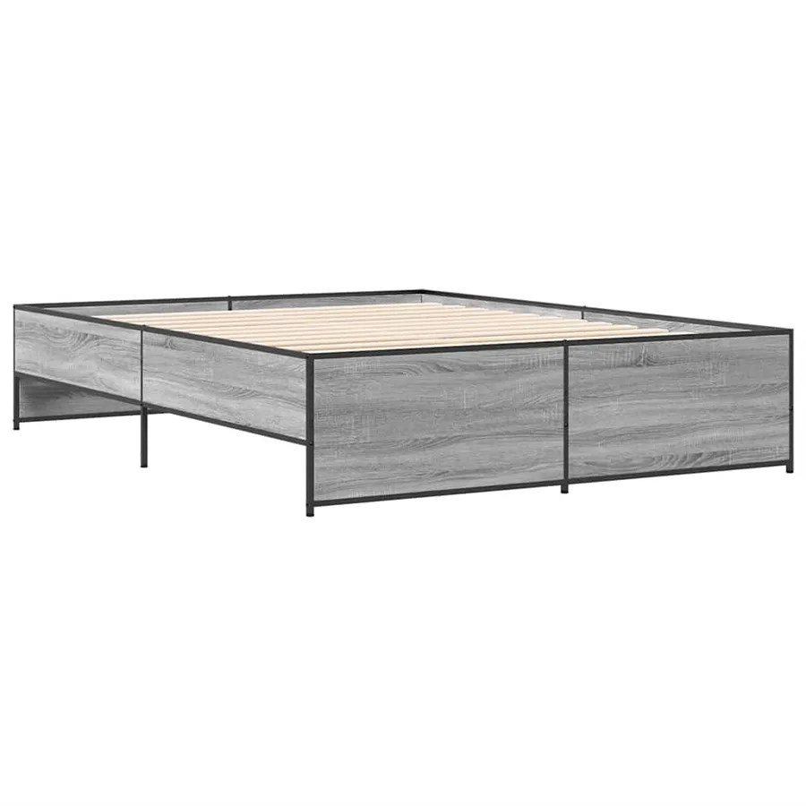 Cadre de lit sans matelas sonoma gris 160x200 cm - 6