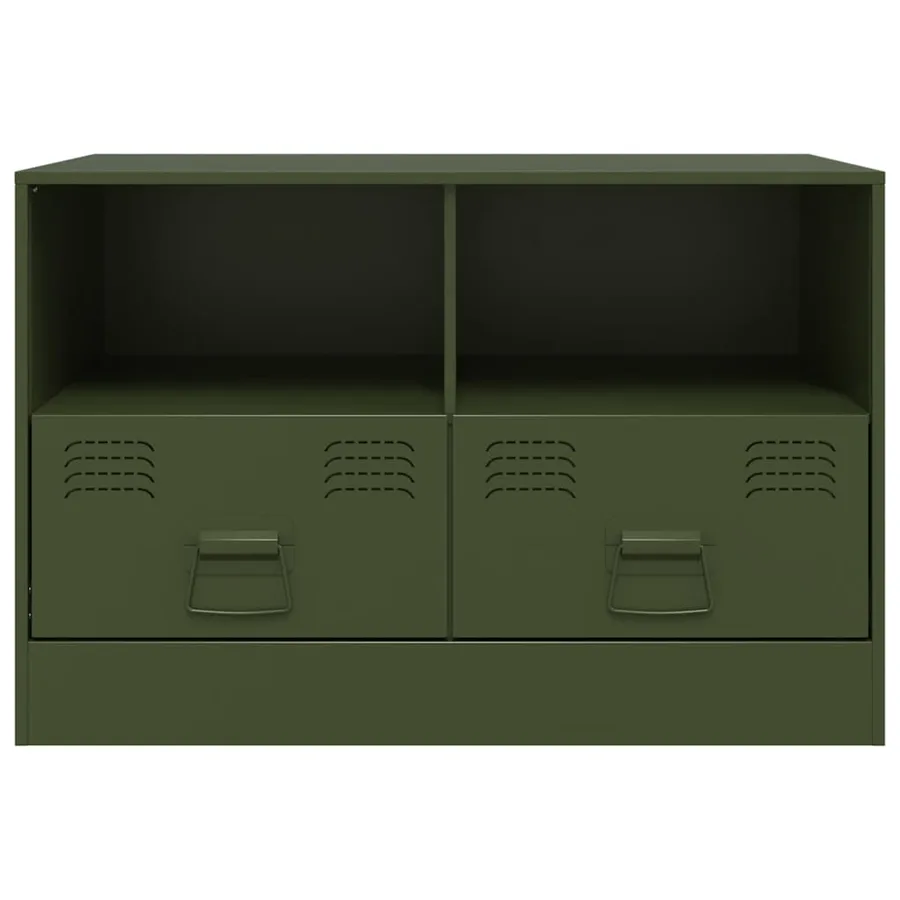 Meubles TV 2 pcs vert olive 67x39x44 cm acier - 5
