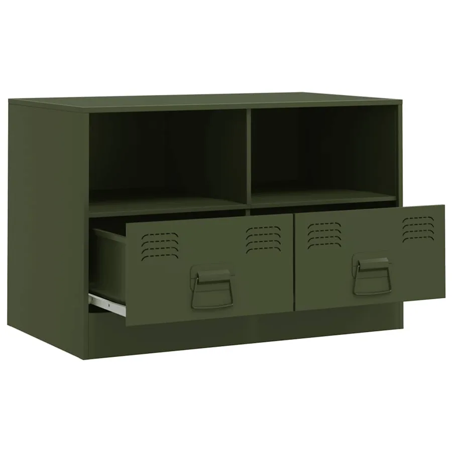 Meubles TV 2 pcs vert olive 67x39x44 cm acier - 6