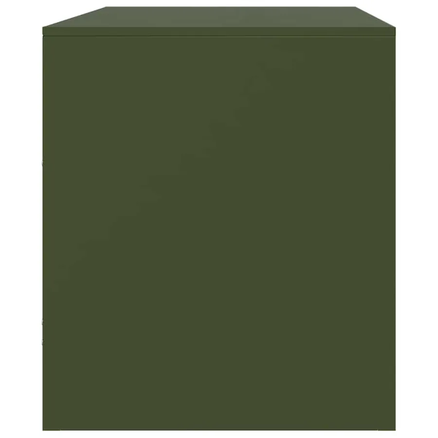 Meubles TV 2 pcs vert olive 67x39x44 cm acier - 8