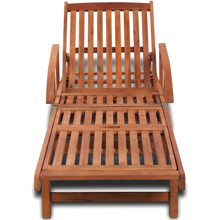 Chaise longue bois d'acacia solide - 2