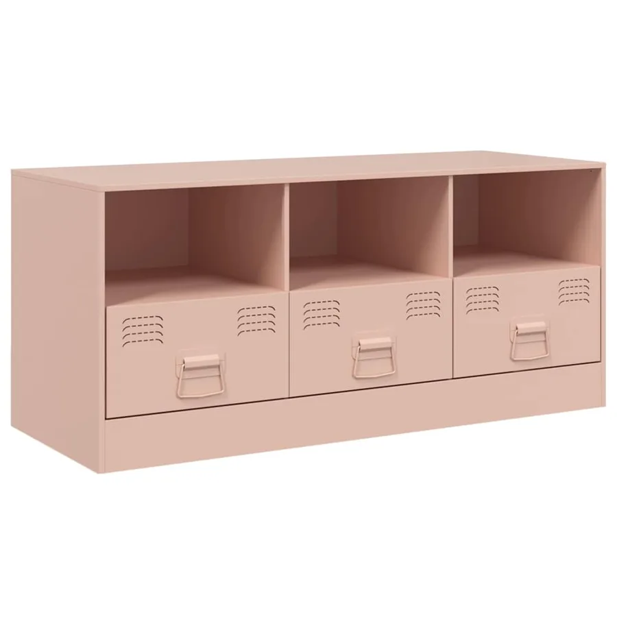 Meuble TV rose 99x39x44 cm acier - 2