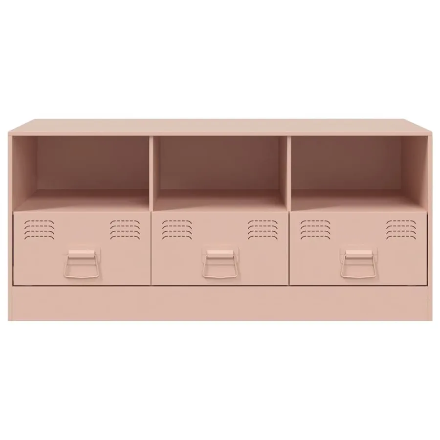Meuble TV rose 99x39x44 cm acier - 6