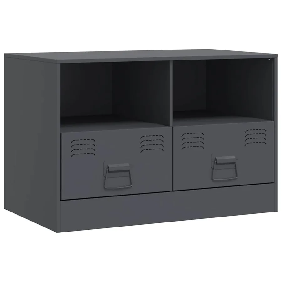 Meuble TV anthracite 67x39x44 cm acier - 2