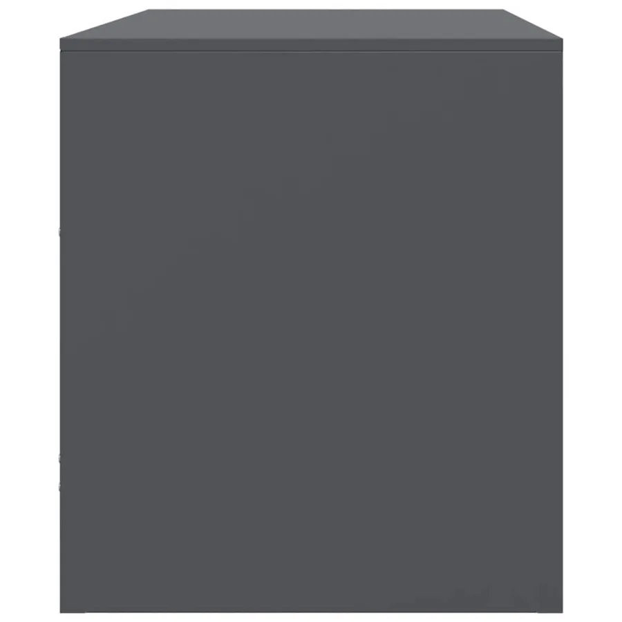 Meuble TV anthracite 67x39x44 cm acier - 8