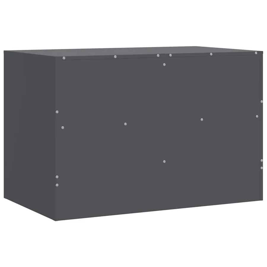 Meuble TV anthracite 67x39x44 cm acier - 9