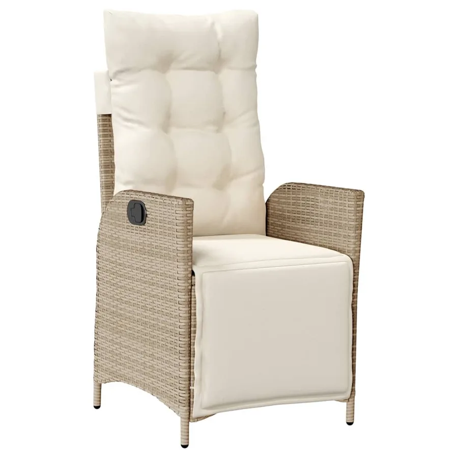 Chaises inclinables de jardin lot de 2 avec repose-pied rotin - 4