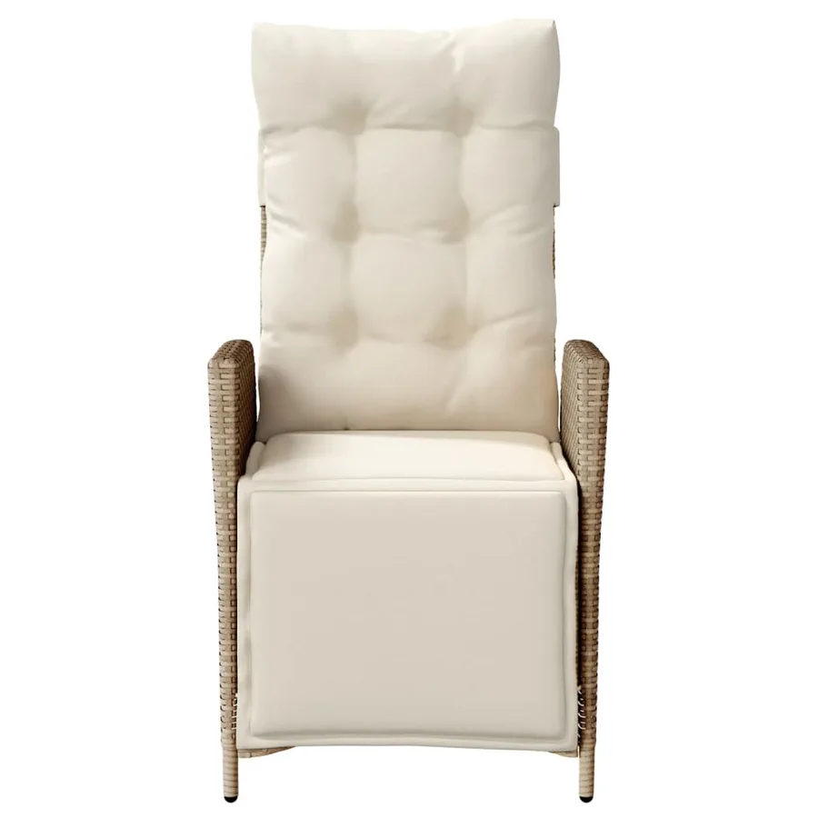 Chaises inclinables de jardin lot de 2 avec repose-pied rotin - 5