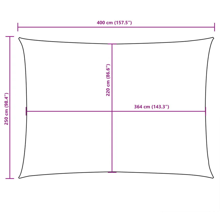 Voile de parasol tissu oxford rectangulaire 2,5x4 m crème - 10
