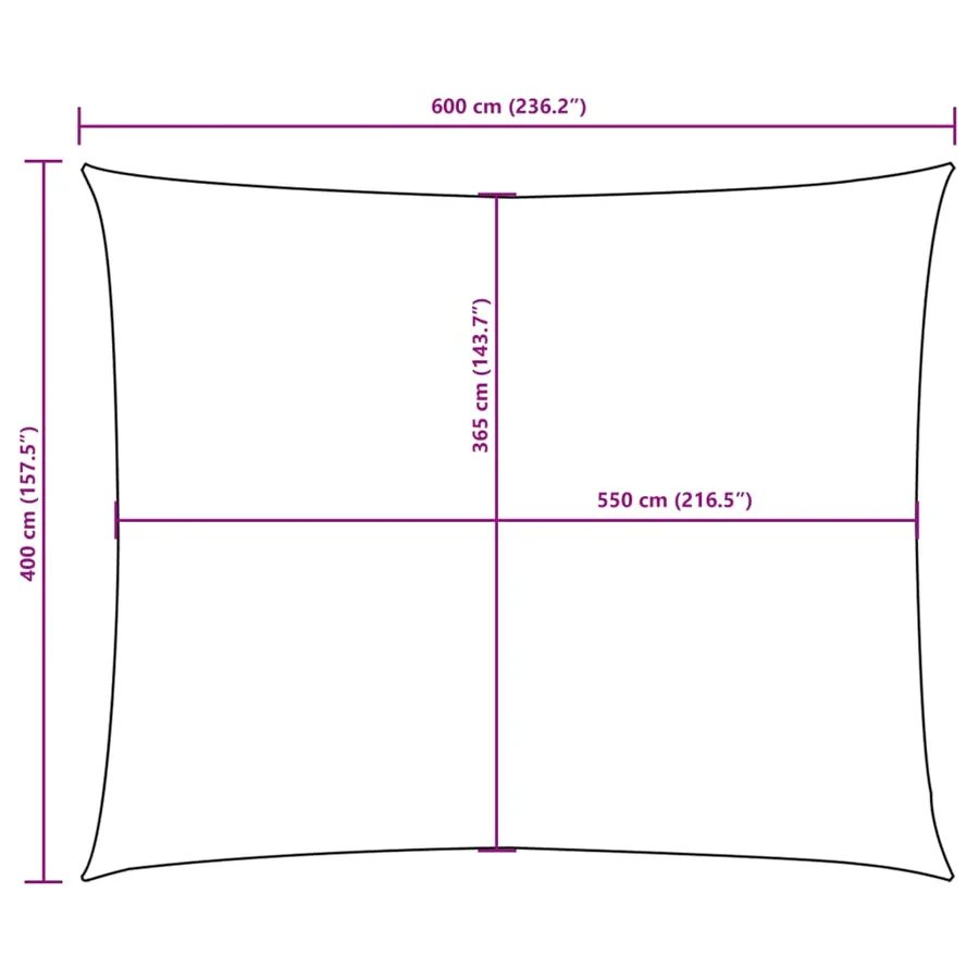 Voile de parasol tissu oxford rectangulaire 4x6 m blanc - 10