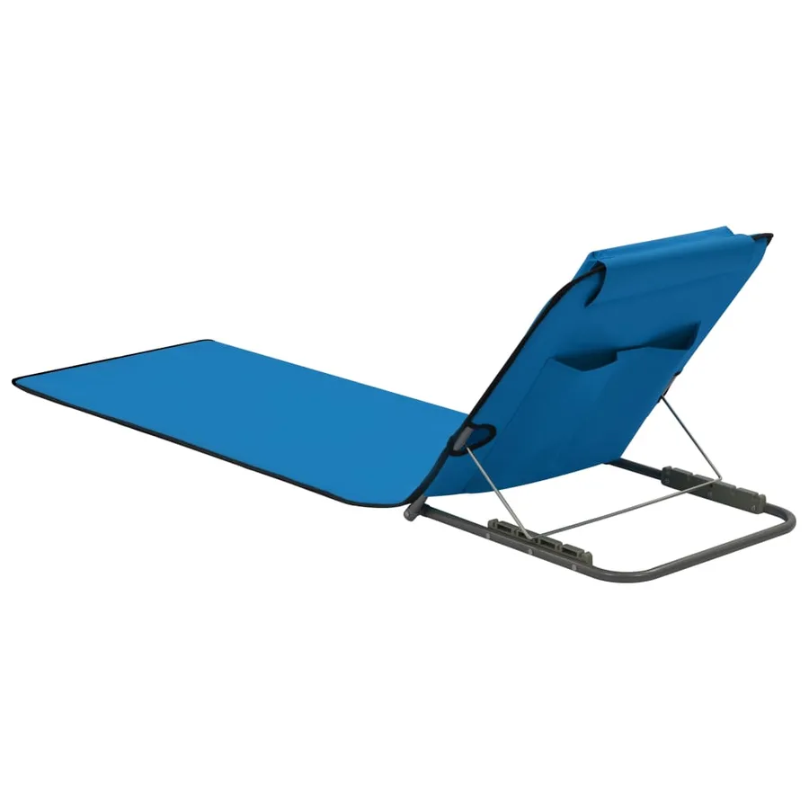 Tapis de plage pliables 2 pcs Acier et tissu Gris - 27