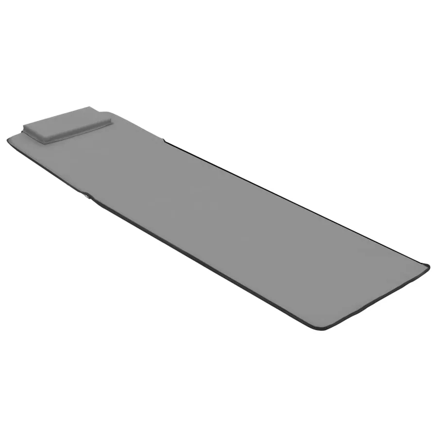 Tapis de plage pliables 2 pcs Acier et tissu Gris - 7