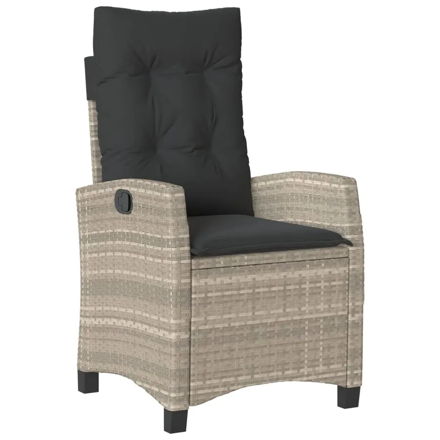 Ensemble à manger de jardin et coussins 5 pcs gris clair rotin - 3