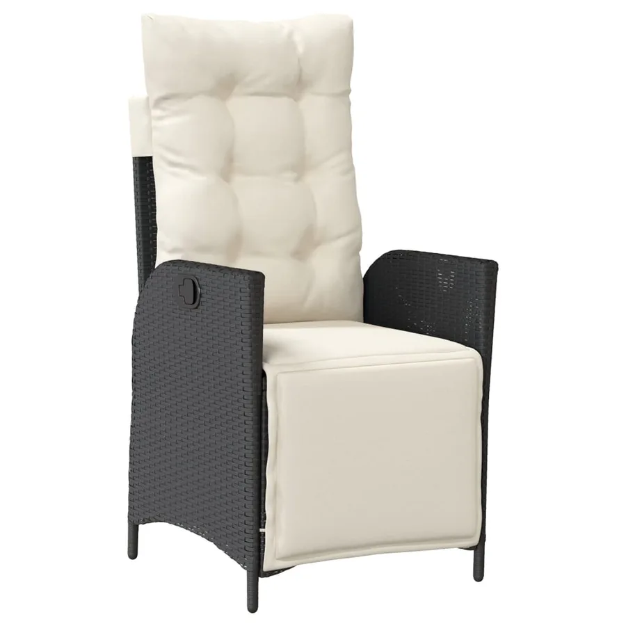 Ensemble à manger de jardin coussins 7pcs Noir Résine tressée - 3
