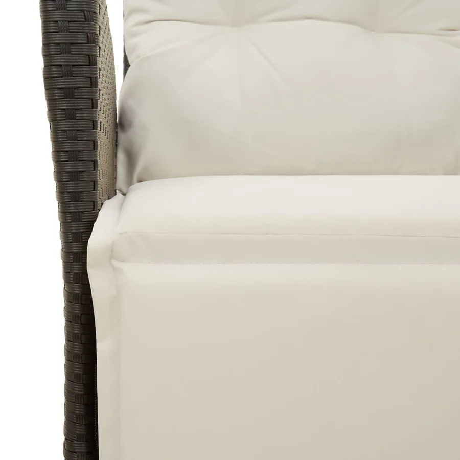 Ensemble à manger de jardin coussins 7pcs Noir Résine tressée - 5
