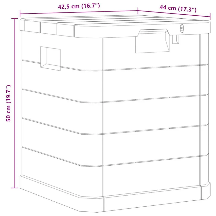 Boîte de rangement de jardin 90 L Anthracite - 11