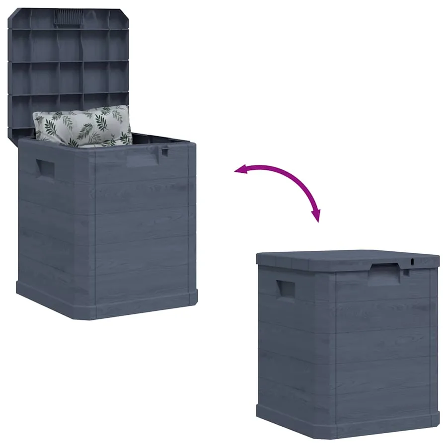 Boîte de rangement de jardin 90 L Anthracite - 7