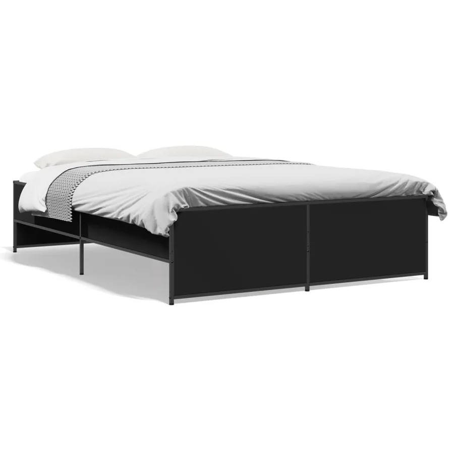 Cadre de lit sans matelas noir 120x190 cm - 2