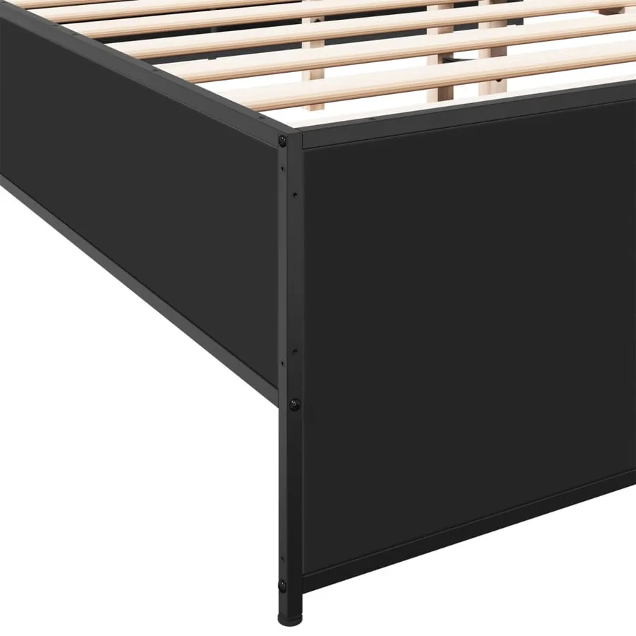 Cadre de lit sans matelas noir 120x190 cm - 7