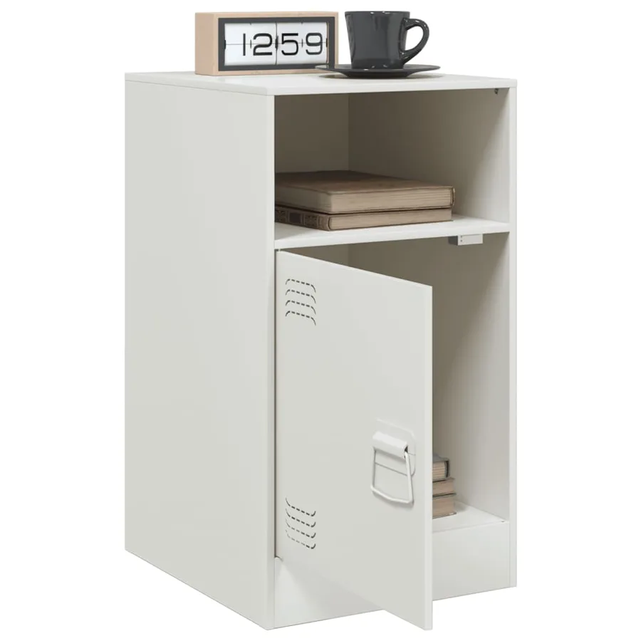 Tables de chevet 2 pcs blanc 34,5x39x62 cm acier - 3