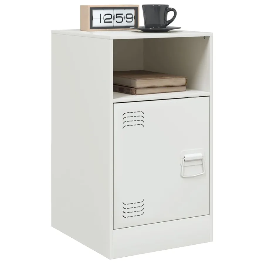 Tables de chevet 2 pcs blanc 34,5x39x62 cm acier - 4