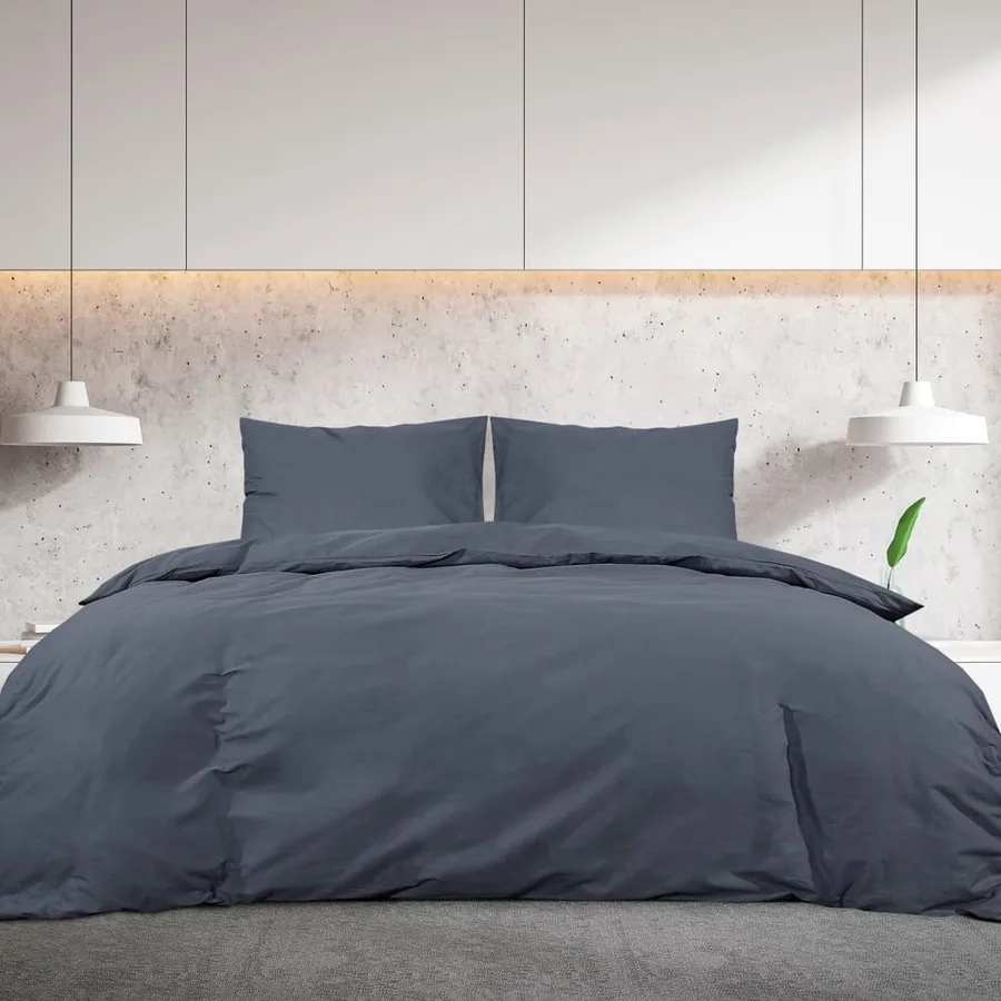 Ensemble de housse de couette Anthracite 140x200 cm Microfibre - 3