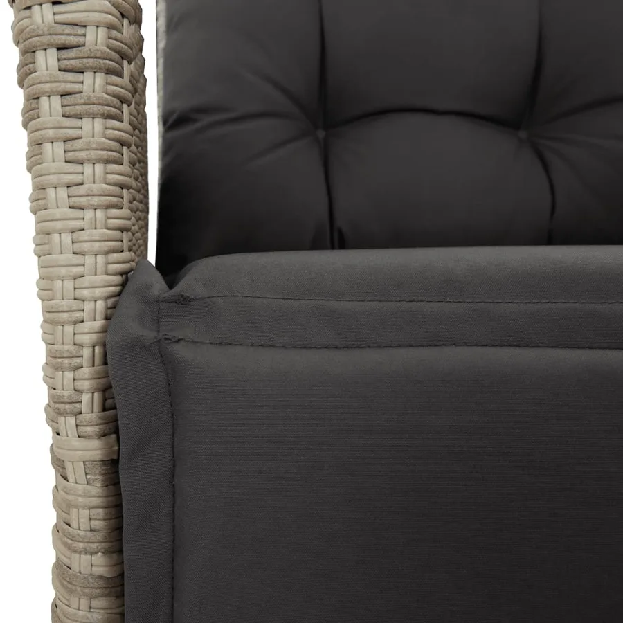 Ensemble à manger de jardin et coussins 9 pcs gris clair rotin - 8