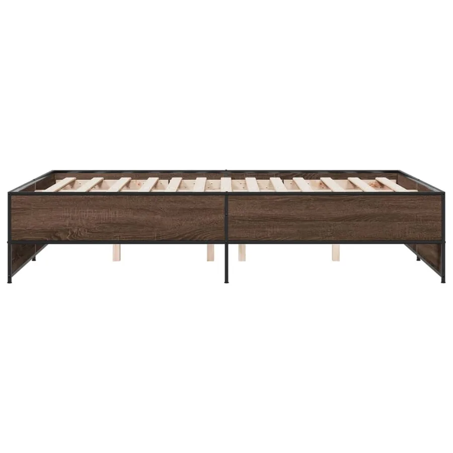 Cadre de lit sans matelas chêne marron 120x200 cm - 5