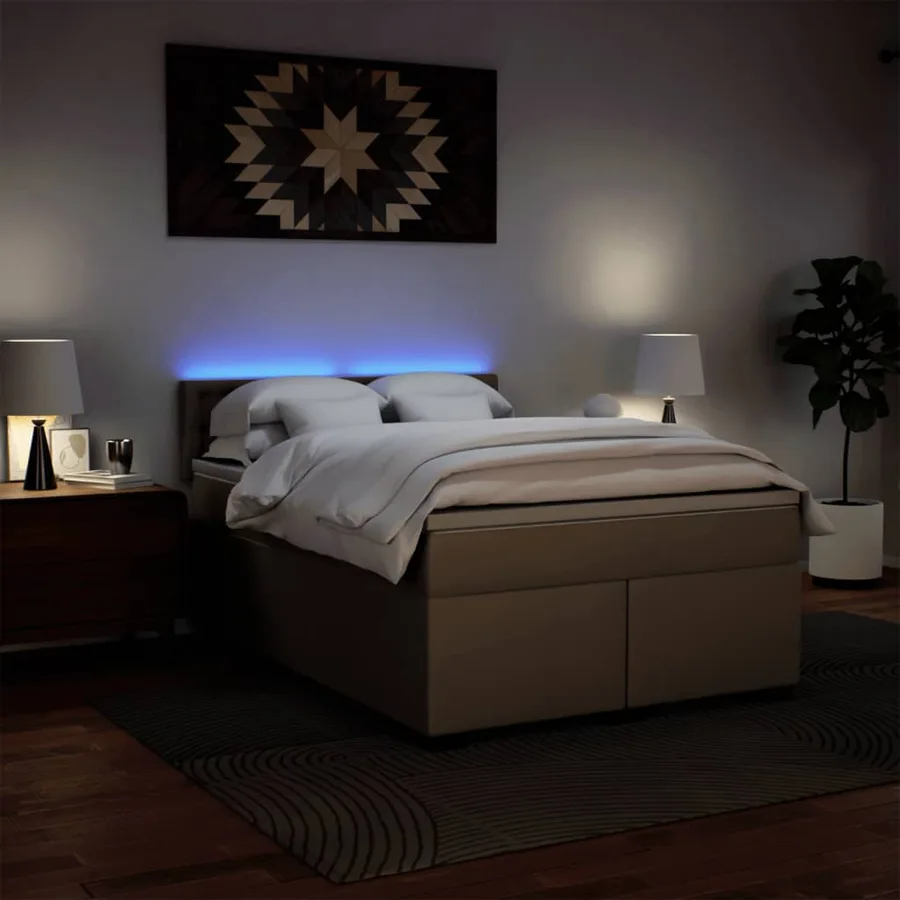 Sommier à lattes de lit avec matelas Cappuccino 140x190 cm - 5