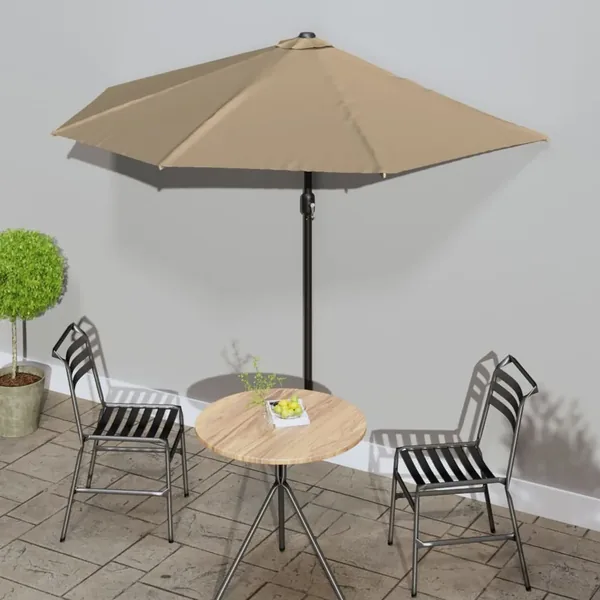 Balcony parasol with aluminium pole Taupe 270x144 cm Half