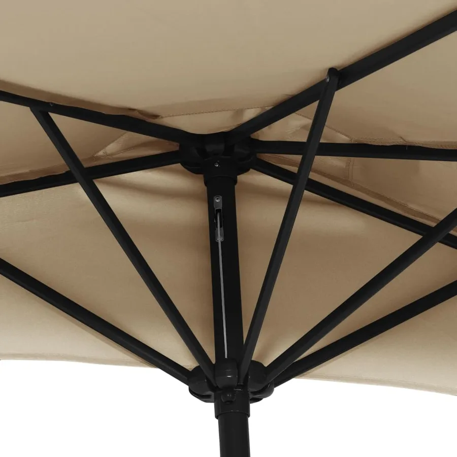 Parasol de balcon avec mât en aluminium Taupe 270x144 cm Demi - 6