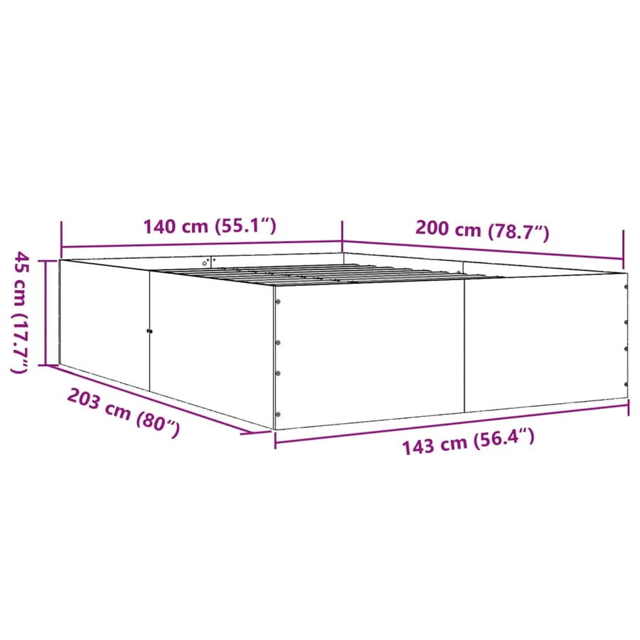 Cadre de lit sans matelas blanc 140x200 cm - 10