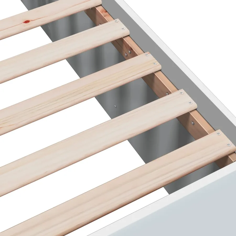 Cadre de lit sans matelas blanc 140x200 cm - 7