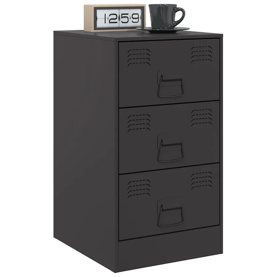 Tables de chevet 2 pcs noir 34,5x39x62 cm acier - 3