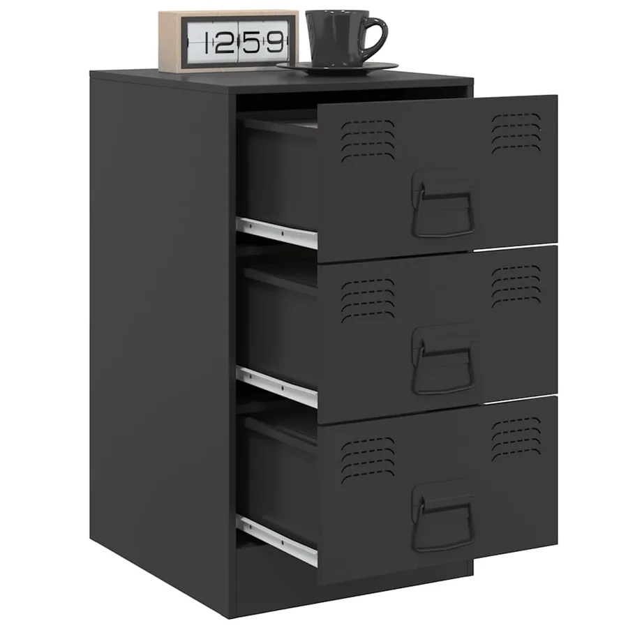 Tables de chevet 2 pcs noir 34,5x39x62 cm acier - 4