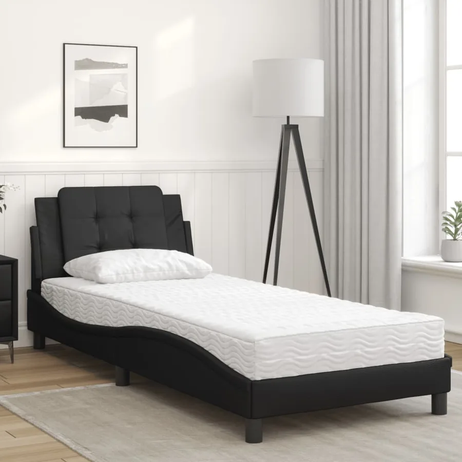 Cadre de lit sans matelas Zadar noir 90x190 cm similicuir - 3