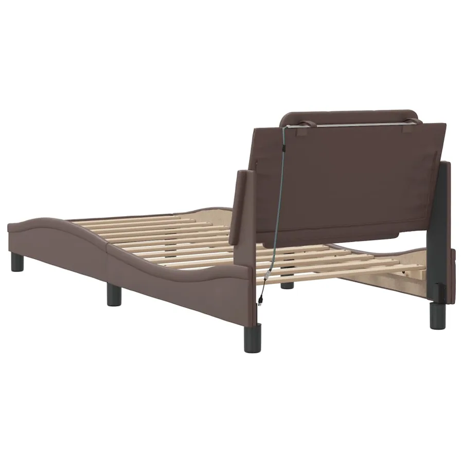 Cadre de lit avec LED sans matelas Zadar marron 90x200 cm - 10
