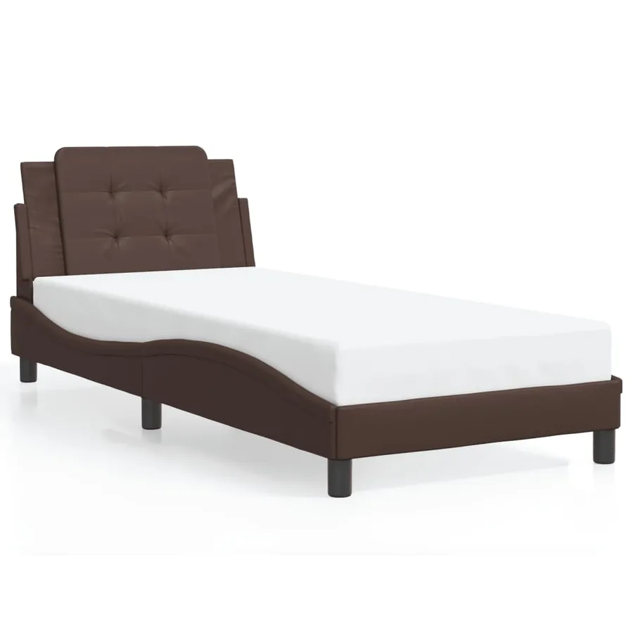 Cadre de lit avec LED sans matelas Zadar marron 90x200 cm - 5