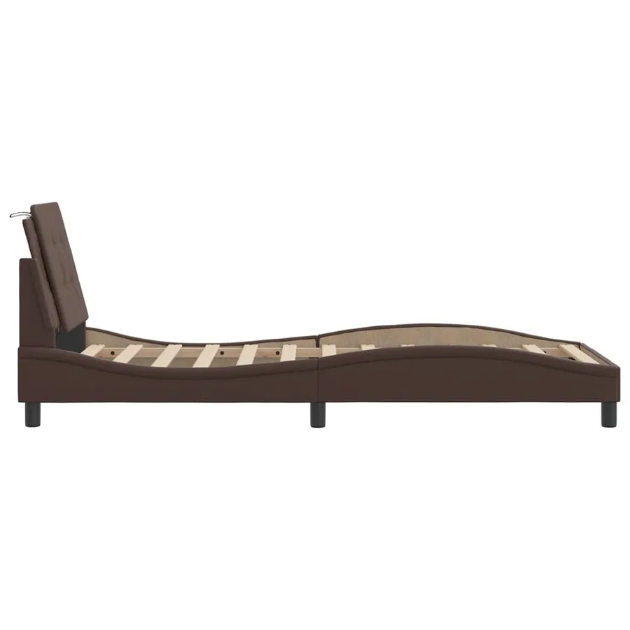 Cadre de lit avec LED sans matelas Zadar marron 90x200 cm - 9