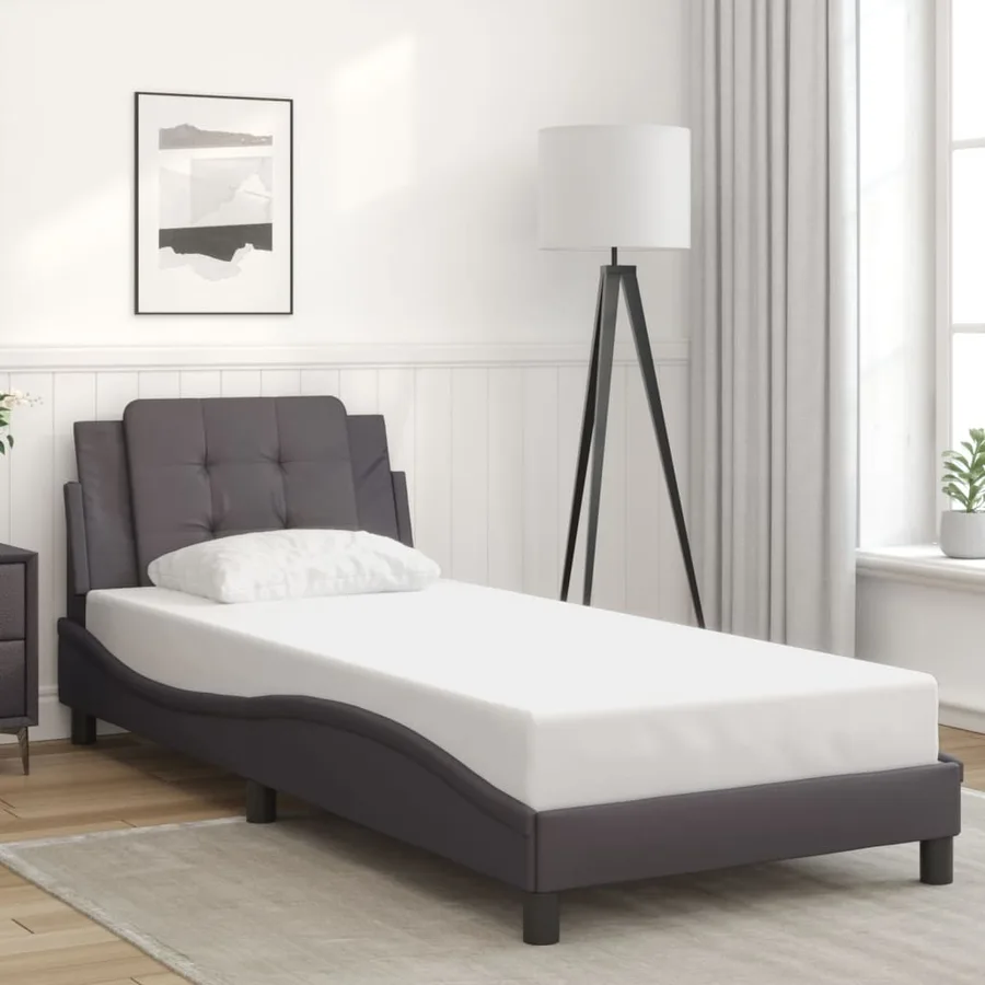 Cadre de lit avec LED sans matelas Zadar gris 80x200 cm - 4