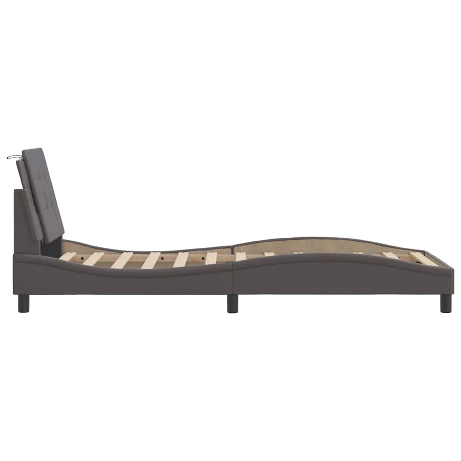 Cadre de lit avec LED sans matelas Zadar gris 80x200 cm - 9