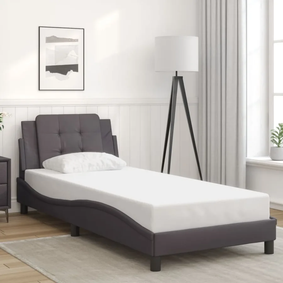 Cadre de lit avec LED sans matelas Zadar gris 100x200 cm - 4