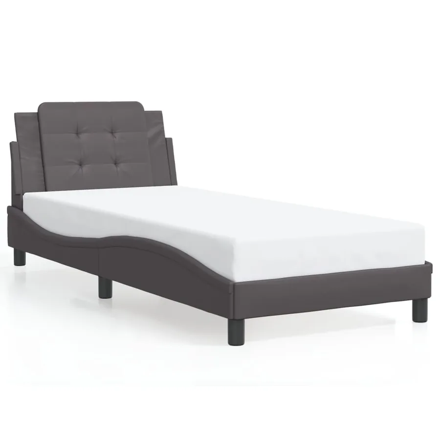 Cadre de lit avec LED sans matelas Zadar gris 100x200 cm - 5